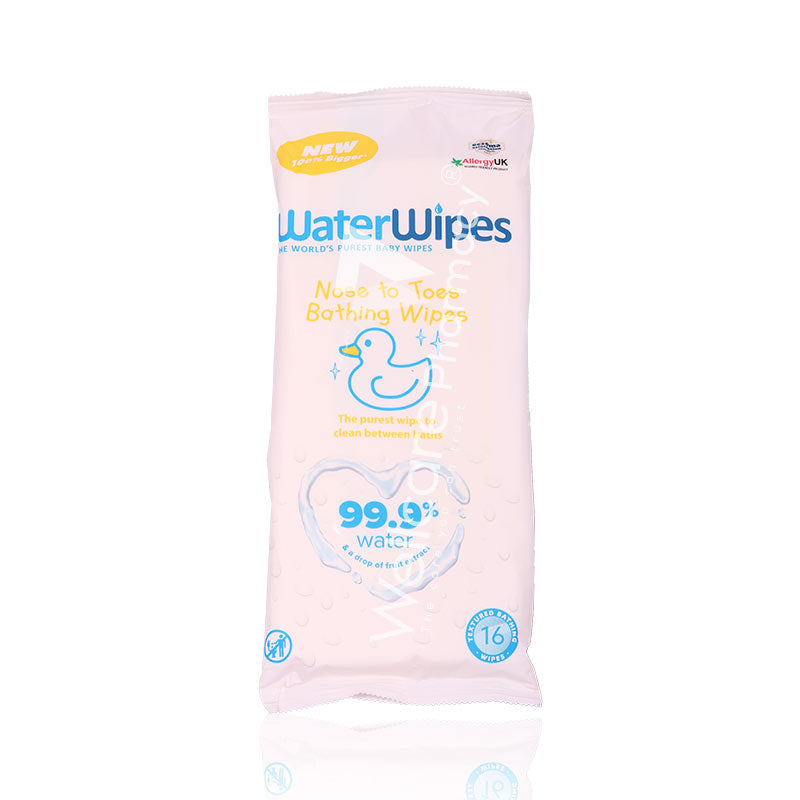 WATERWIPES BATHING WIPES XL 16'S