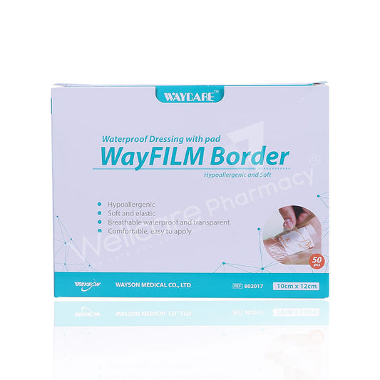 Waycare Waterproof Transparent Plaster 10x12 Cm 50'S