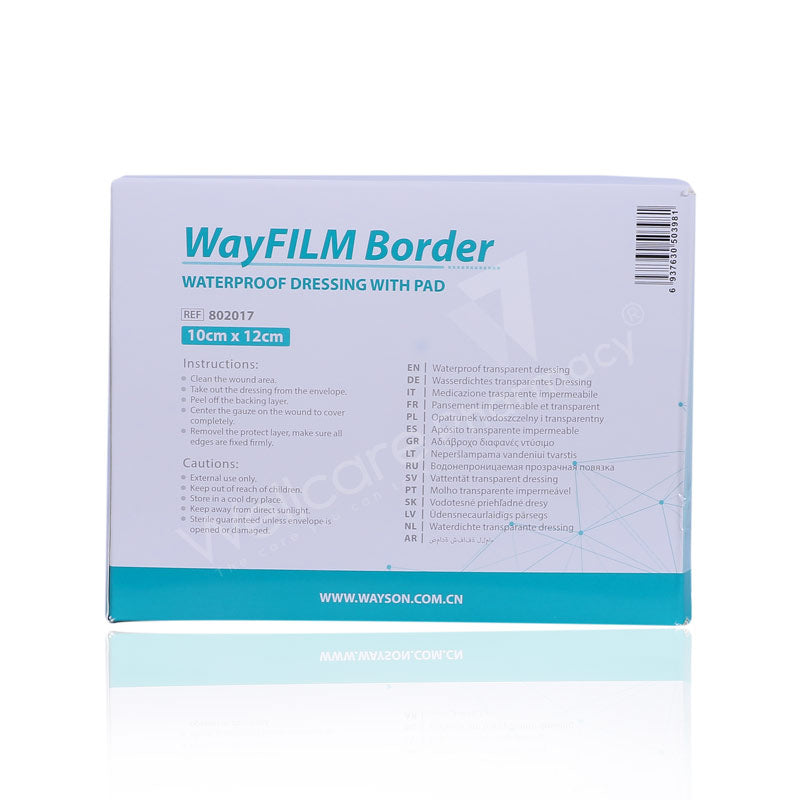 Waycare Waterproof Transparent Plaster 10x12 Cm 50'S