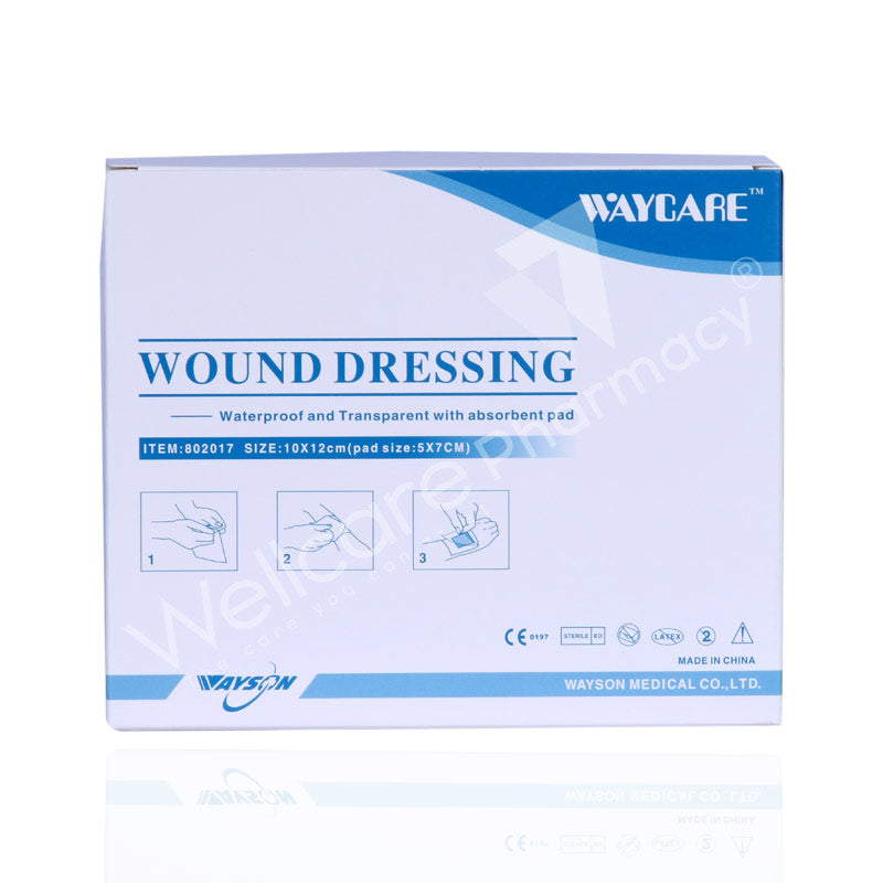 Waycare Waterproof Transparent Plaster 5X7cm 100'S
