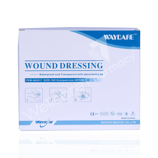 Waycare Waterproof Transparent Plaster 5X7cm 100'S