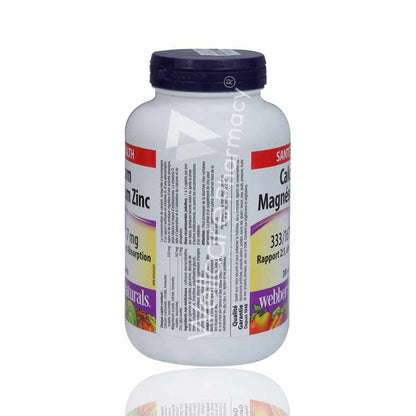 Webber Naturals Calcium Magnesium Zinc Caplets 200'S
