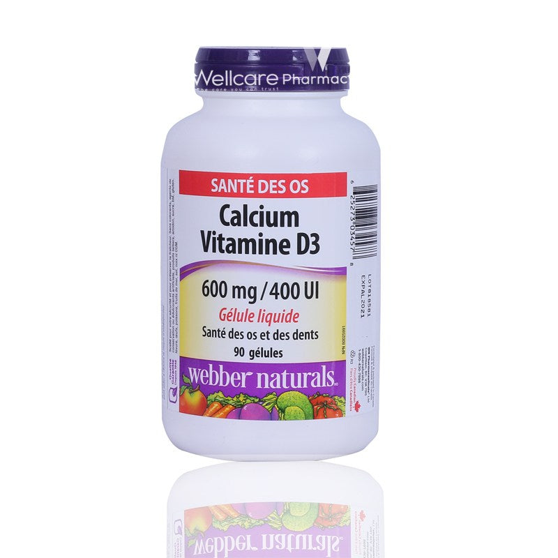 Webber Naturals Calcium Vitamin D3 600Mg/400Iu Capsules 90'S