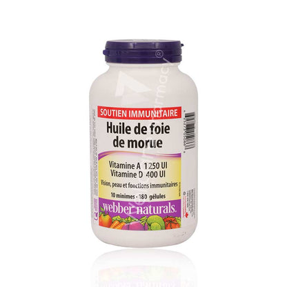 Webber Naturals Cod Liver Oil Softgels 180'S - Wellcare Pharmacy