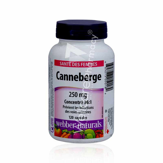 Webber Naturals Cranberry 250Mg Capsules 120'S