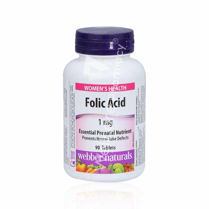 Webber Naturals Folic Acid 1Mg Tablets 90'S Webber Naturals Folic Acid 1Mg Tablets 90'S
