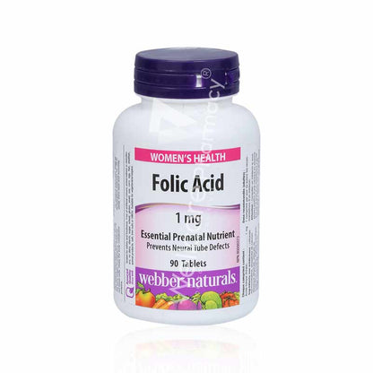Webber Naturals Folic Acid 1Mg Tablets 90'S