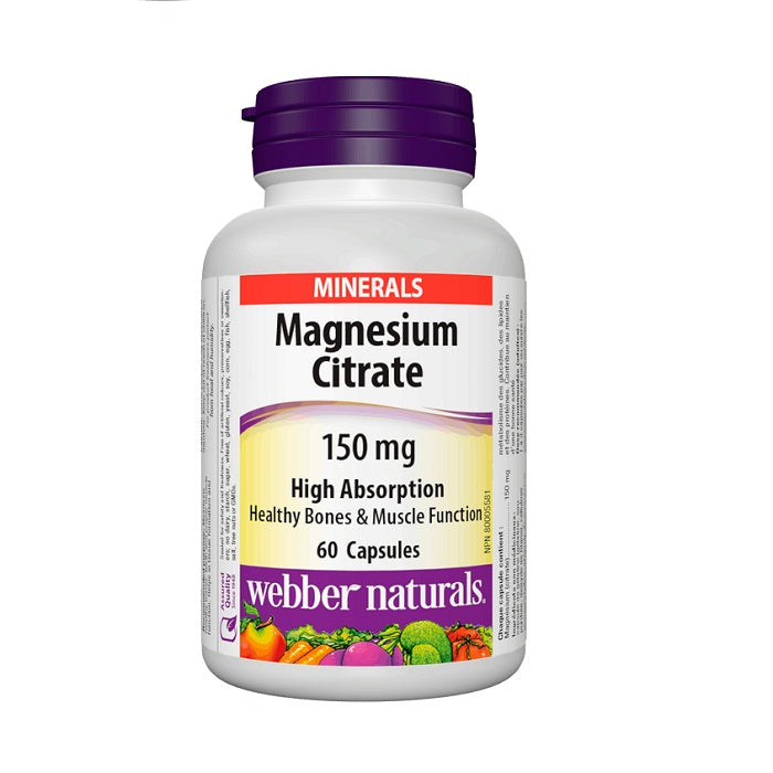 Webber Naturals Magnesium Citrate 150Mg Capsules 60'S