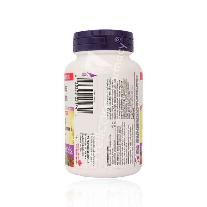 Webber Naturals Melatonin Magnesium 10/150Mg Tablets 60'S Webber Naturals Melatonin Magnesium 10/150Mg Tablets 60'S