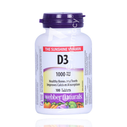 Webber Naturals Vitamin D3 1000Iu Tablets 100'S
