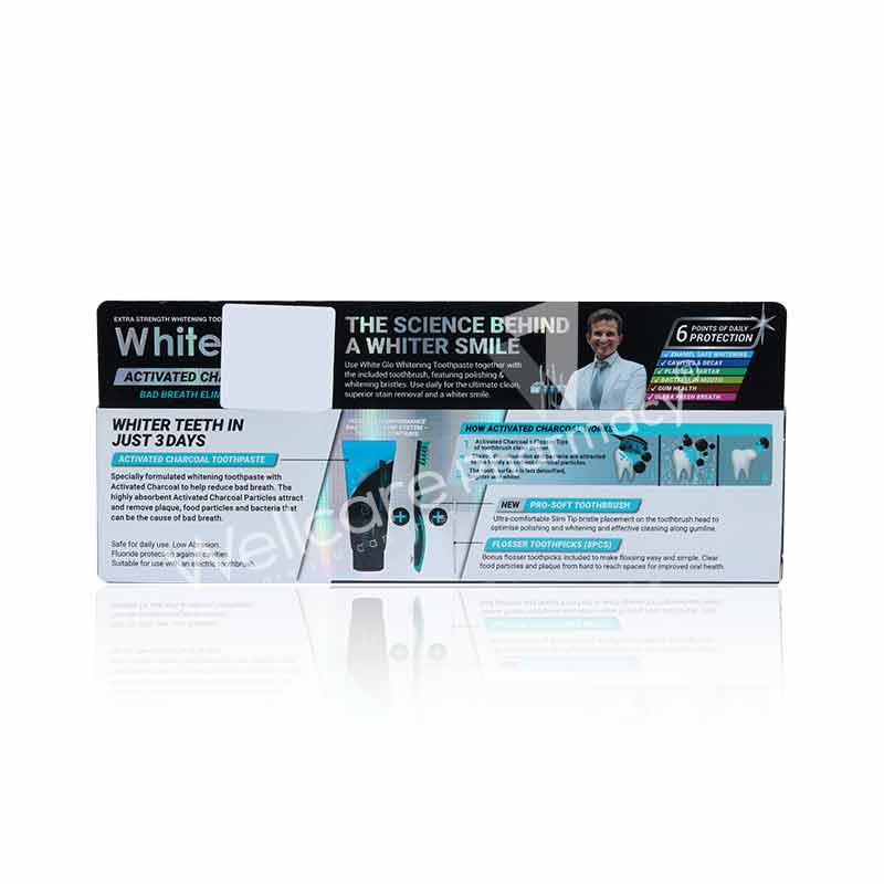 White Glo Activated Charcoal Bbe Toothpaste 150g
