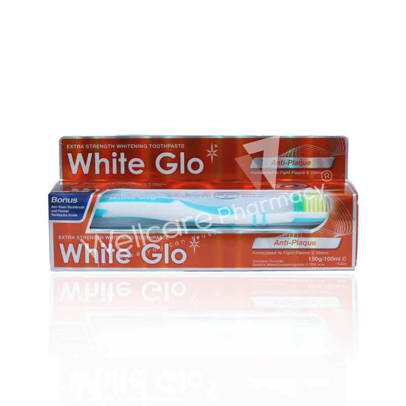 White Glo Anti-Plaque Whitening Toothpaste 150G