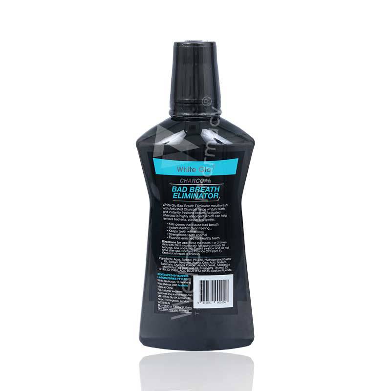 White Glo Charcol Bbe Whitening Mouthwash 500Ml White Glo Charcol Bbe Whitening Mouthwash 500Ml
