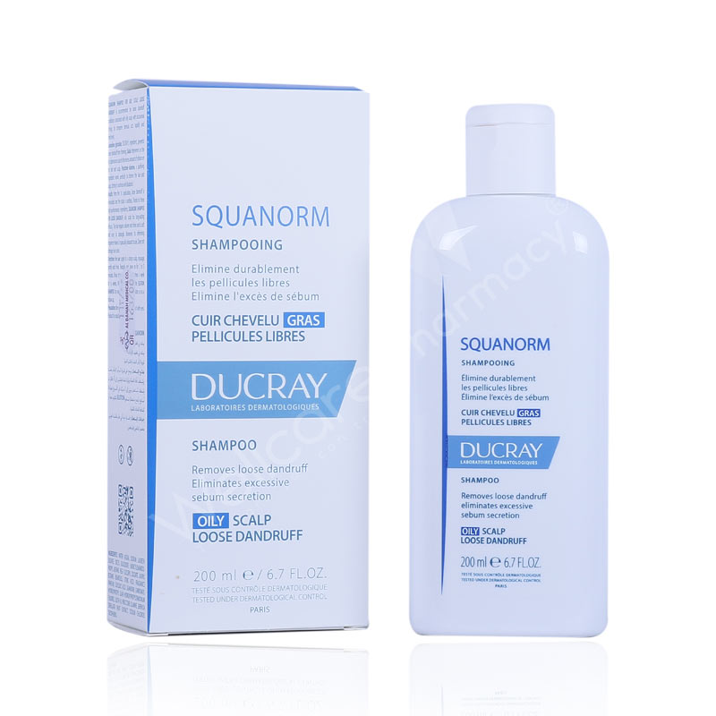 Ducray Squanorm Oily Dandruff Shampoo 200Ml | Wellcare Online Pharmacy - | Buy Medicines, Beauty, Hair & Skin Care products and more | WellcareOnline.com