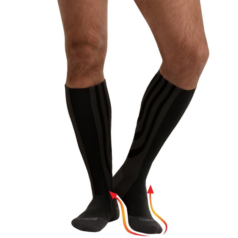 Buy Sankom Patent Socks Compression Blck Color Size 11 in Qatar