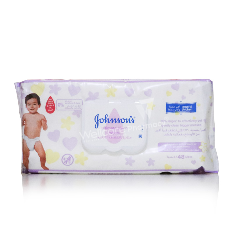 Johnson's Ultimate Clean Wipes 48'S | Wellcare Online Pharmacy - Qatar |  Buy Medicines, Beauty, Hair & Skin Care products and more |  