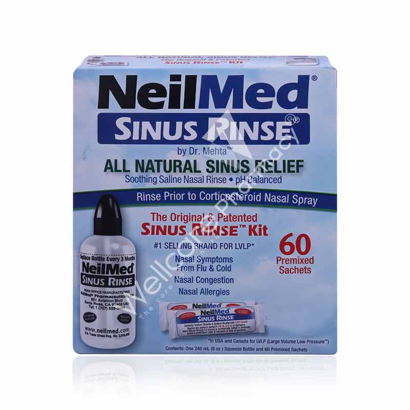 NeilMed Sinus Rinse Saline Nasal Natural Sinus & Allergy Relief sachets x 60